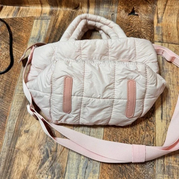 WESTBRONCO Quilted‎ Padded Shoulder Bag Blush Pink Crossbody Handbag Purse - Picture 3 of 6